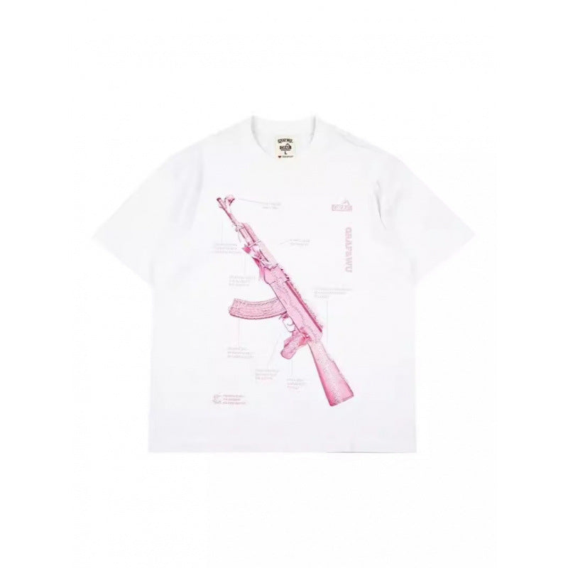 Oversized Skull Print Cotton T-Shirt