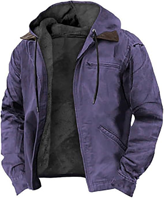 Mens Fleece-Lined Hooded Jacket