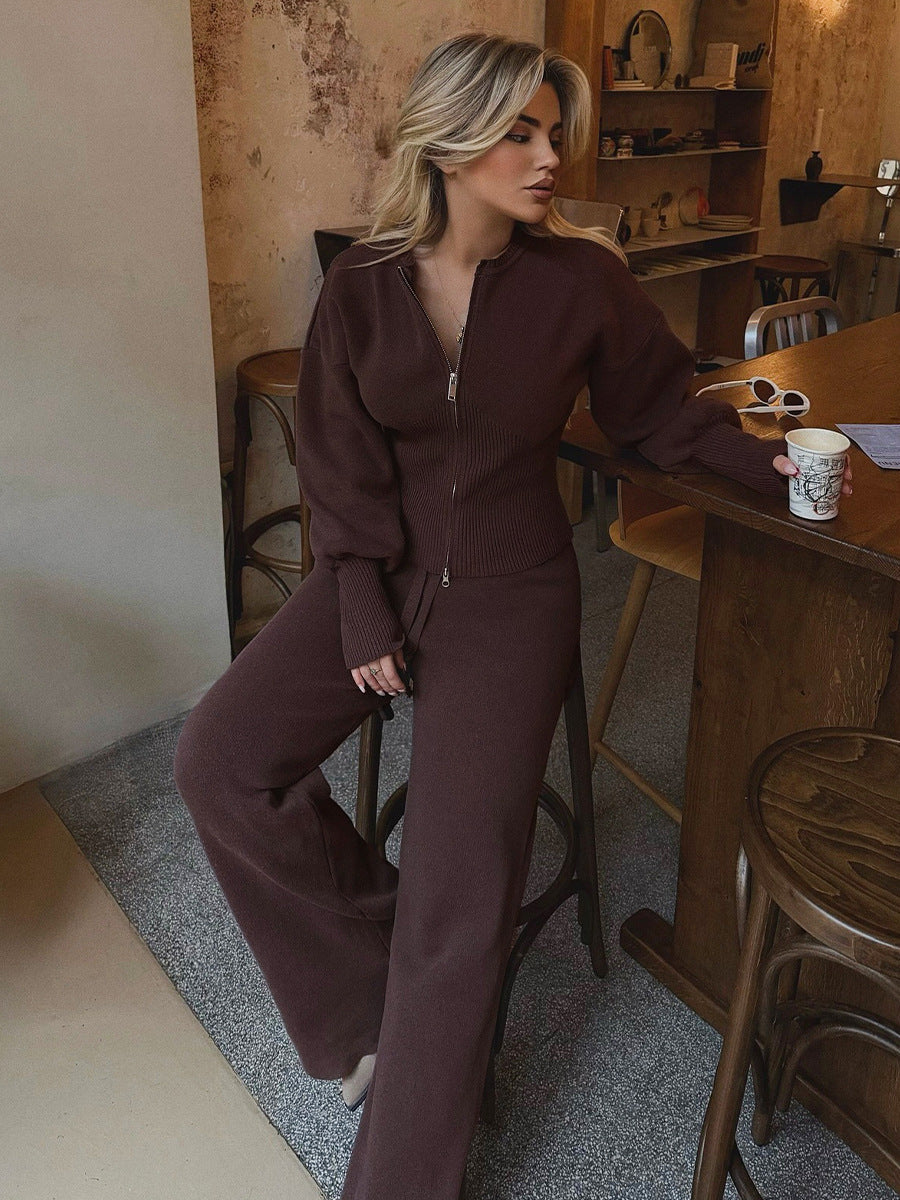 Knitted zipper clothing
