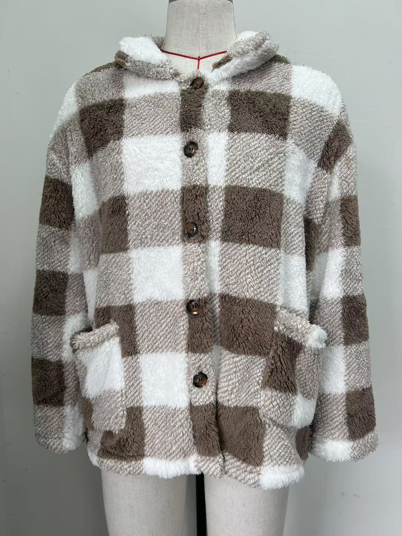 Womens Reversible Plaid Velvet Jacket