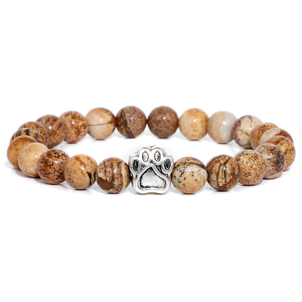 Elastic Stone Bead Bracelet Vintage Unisex Jewelry