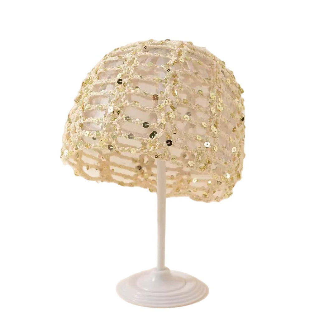 Handmade Knitted Mesh Sequin Headscarf Cap