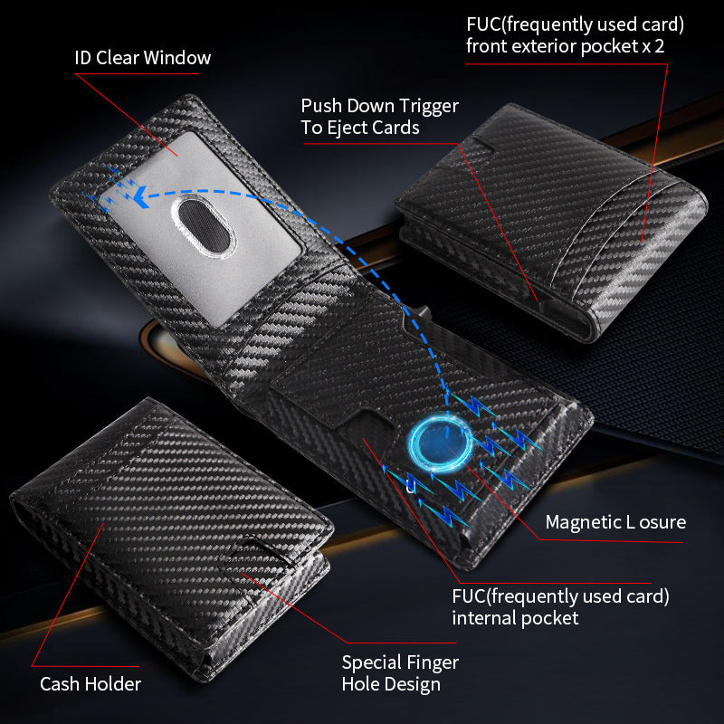 Mens Anti-Degaussing Microfiber Leather Wallet