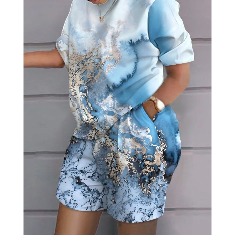 3D Digital Print Women's Two-Piece Sportswear Set