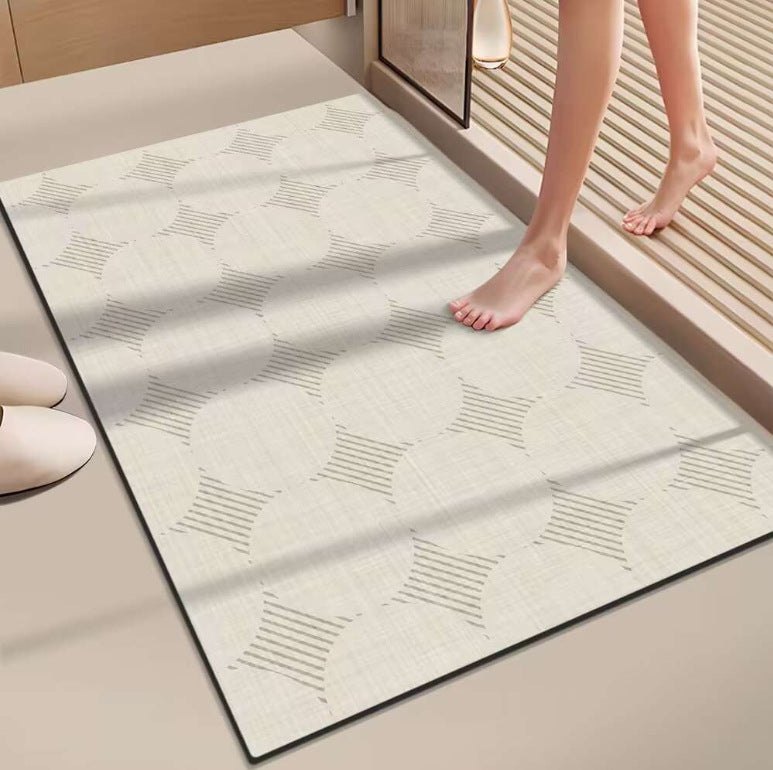 Japanese-style simple shower room door, absorbent floor mat household entrance, entrance cat floor mat solid color bathroom door mat