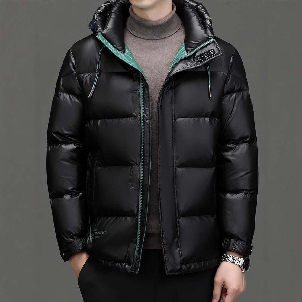 Men Winter Down Jacket Hooded Warm Coat