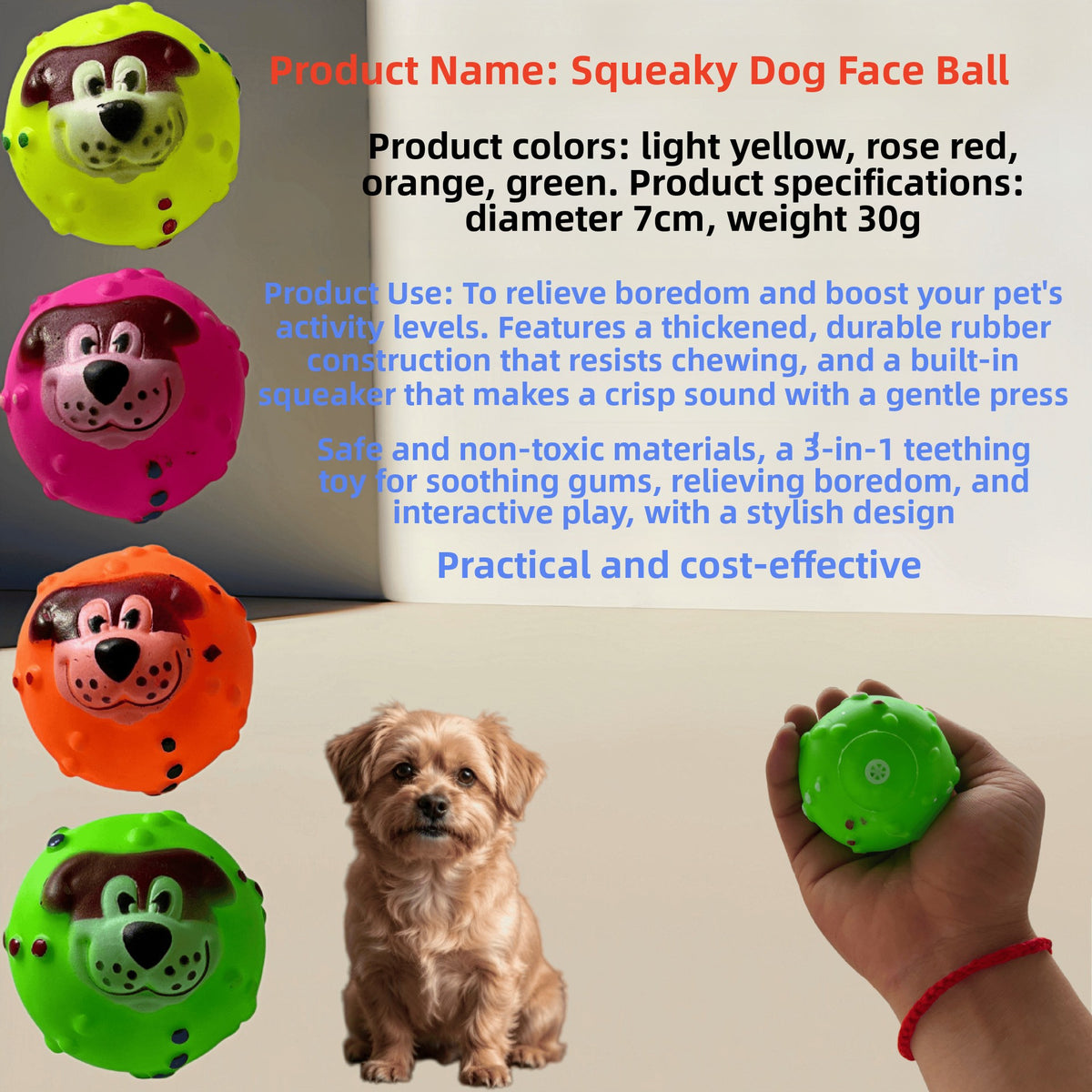 Vinyl Sound-Making Pet Toy Ball