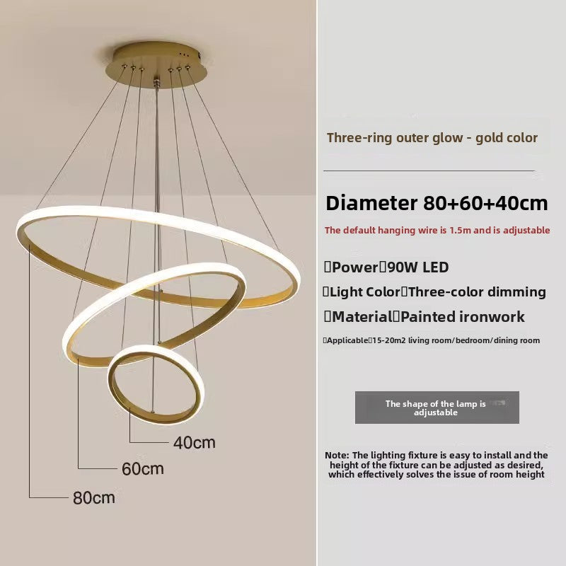 Modern Three Ring LED Chandelier