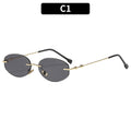Frameless Oval UV400 Sunglasses