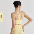Y-shaped sheer sports bra