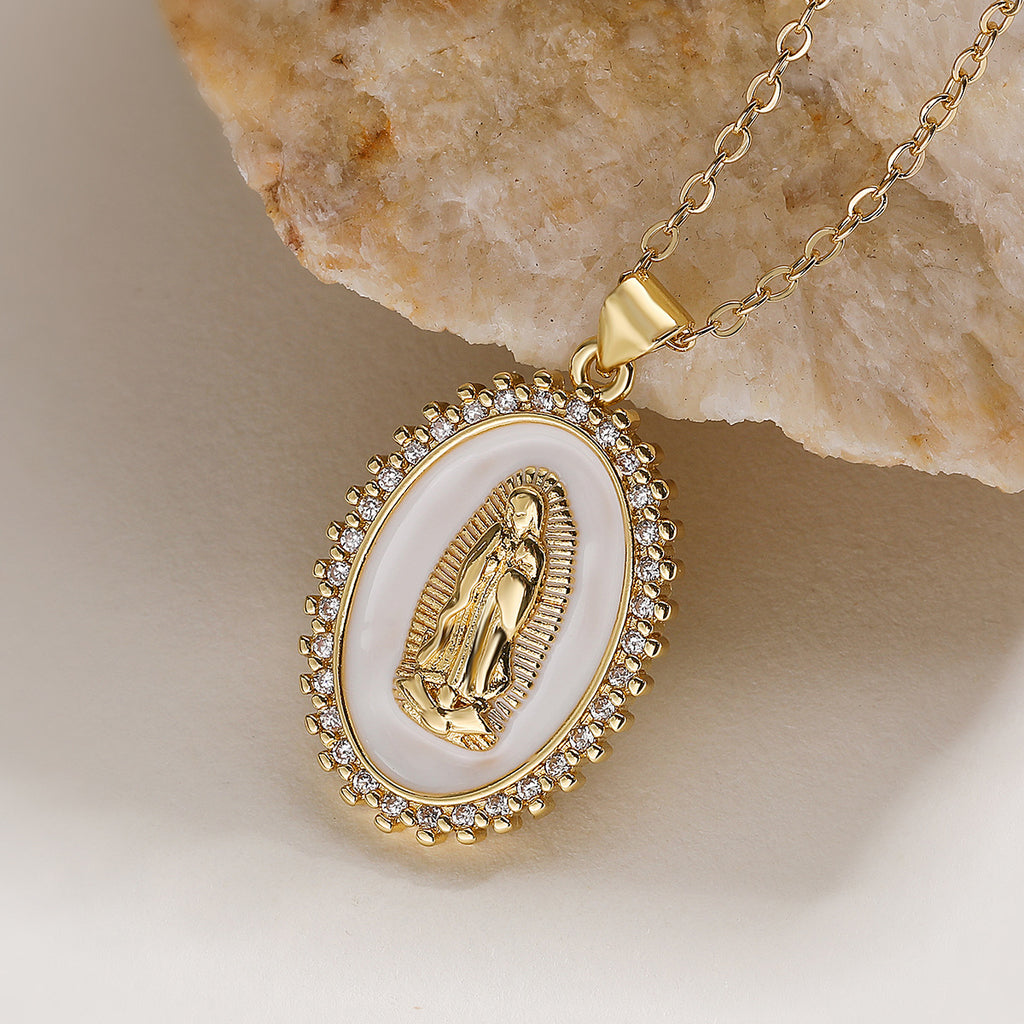 Geometric Zirconia Pendant Necklace
