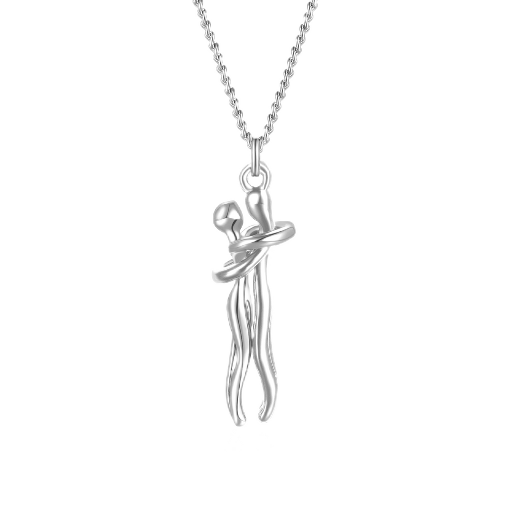 Love Hug Necklace for Couples 18K Gold Unisex Jewelry Simple Clavicle Chain For Valentine's Day Gift