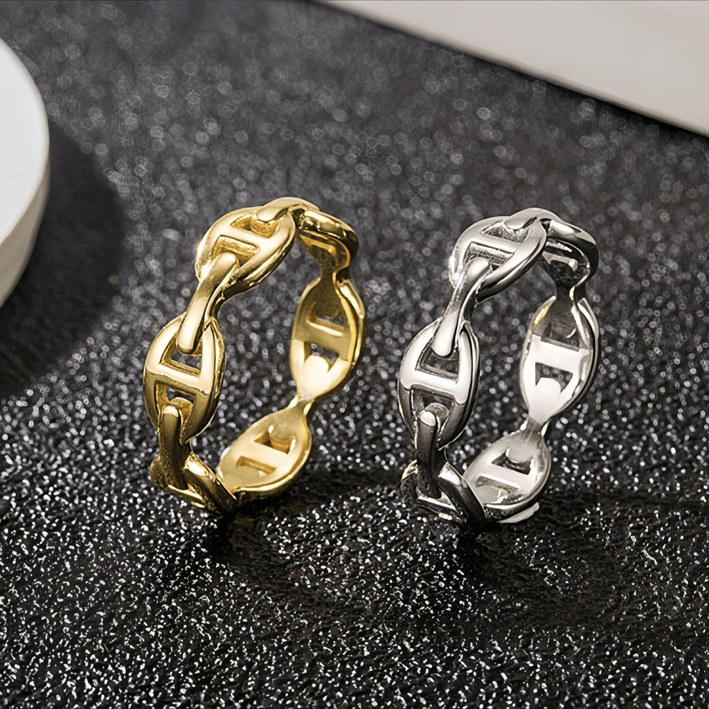 Titanium Steel Pig Nose Ring 18K Gold Plated Unisex Jewelry