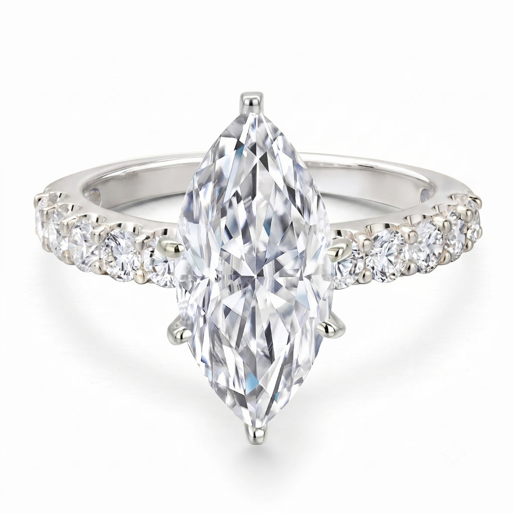 Marquise Cubic Zirconia Ring Copper Gold Plated Stackable Jewelry