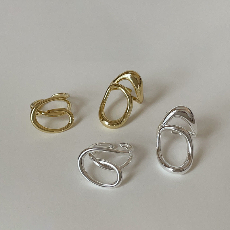 Simple Design Hollow Metal Ring for Women