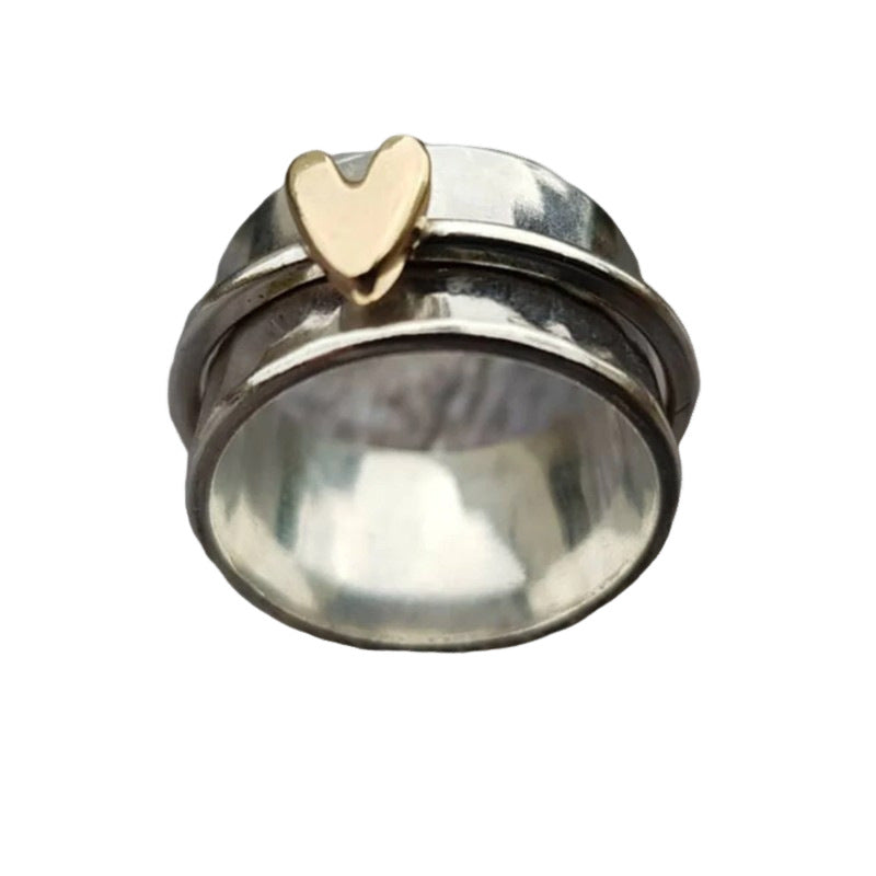 Geometric Heart Rotatable Copper Ring