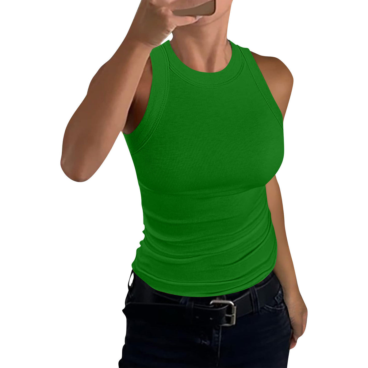 Womens Ribbed Racerback Tank Top