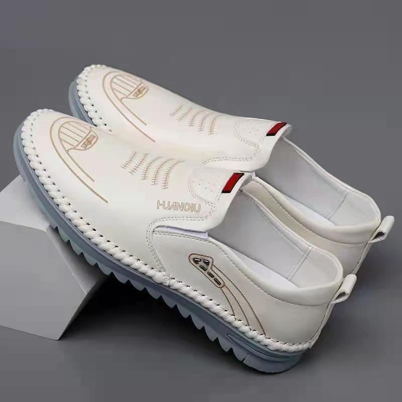 Mens Leather Stitched Loafers