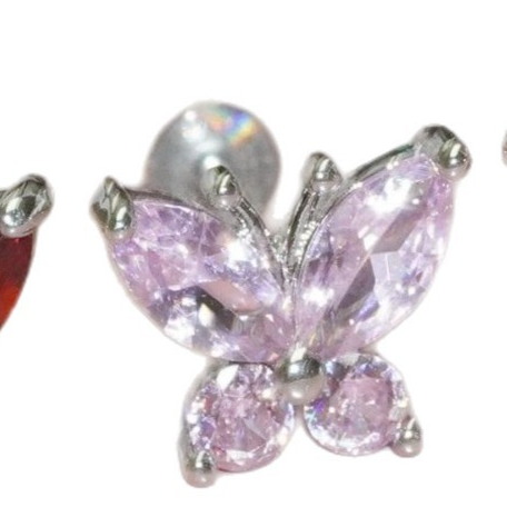Butterfly zircon lip nail