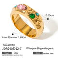 Gold Plated Zircon Geometric Ring