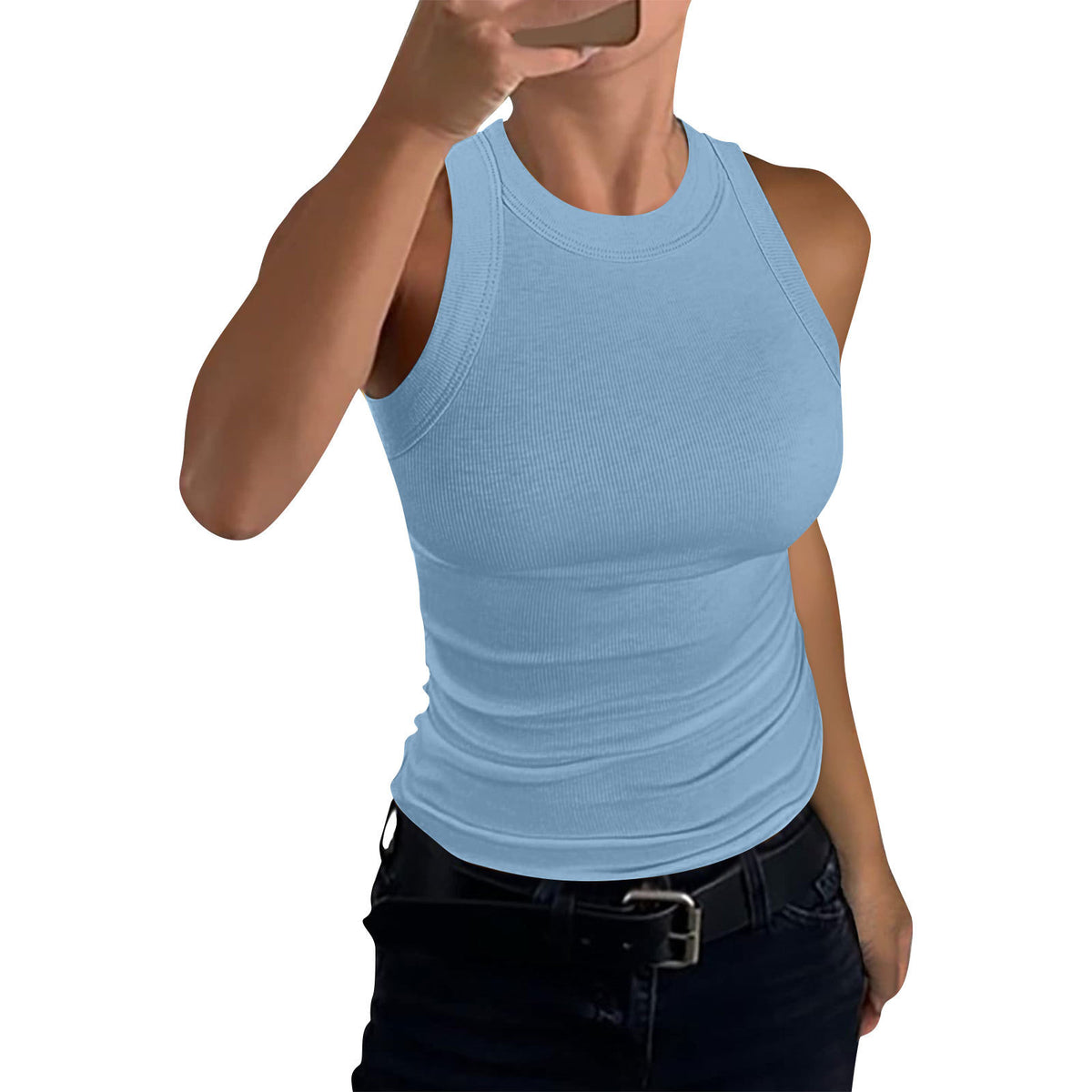 Womens Ribbed Racerback Tank Top