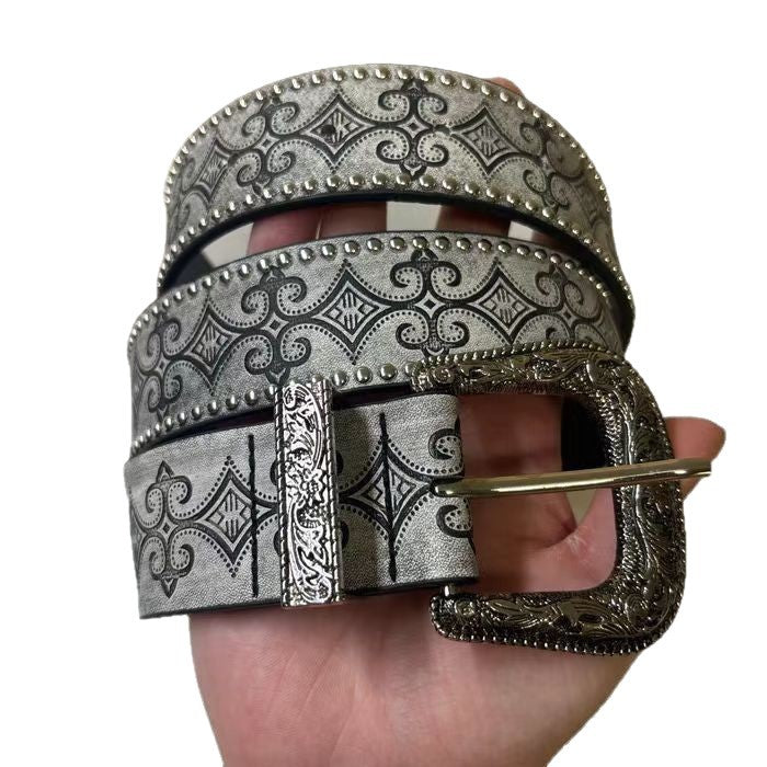 Vintage Studded Western Belt for Men