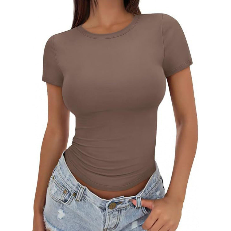 Womens High Neck Slim Fit T-Shirt