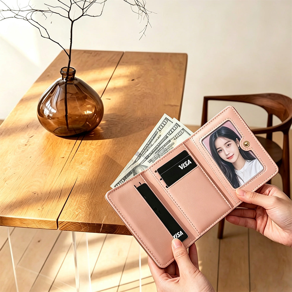 Star Rivet PU Leather Tri-Fold Wallet