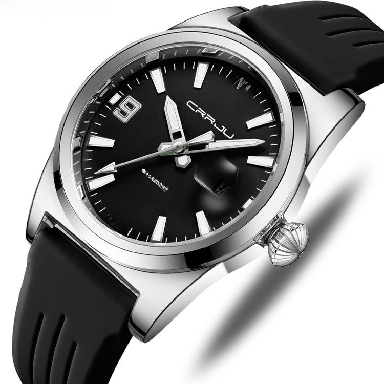CRRJU Quartz Watch Leather Strap Waterproof