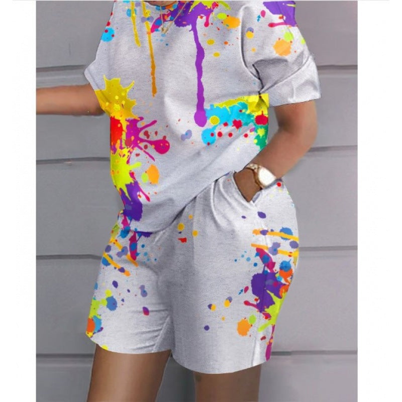3D Digital Print Women's Two-Piece Sportswear Set