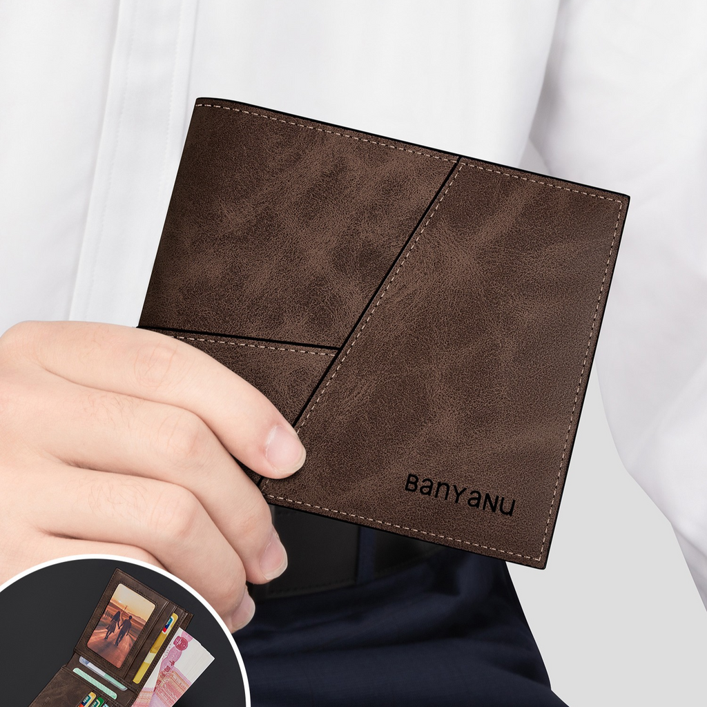 Retro Frosted Cowhide Mens Wallet
