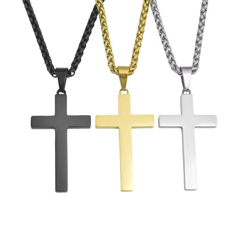 Cross pendant twisted chain necklace