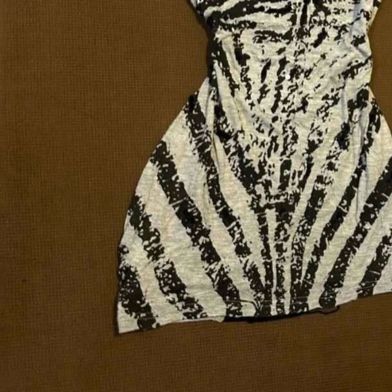Printed Round Neck Short Sleeved Dress