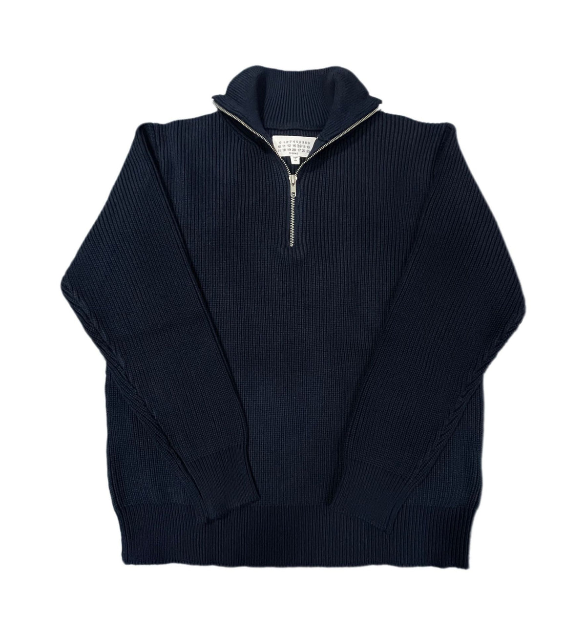 Half Zip Turtleneck Sweater Cotton Blend Loose Fit Top