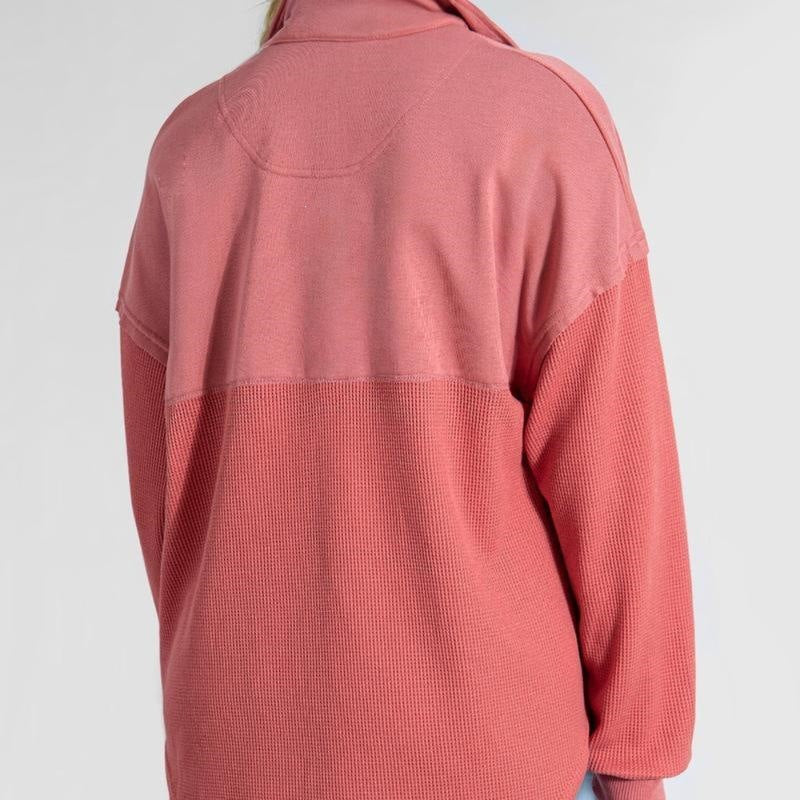Zipper V Neck Hooded Sweatshirt