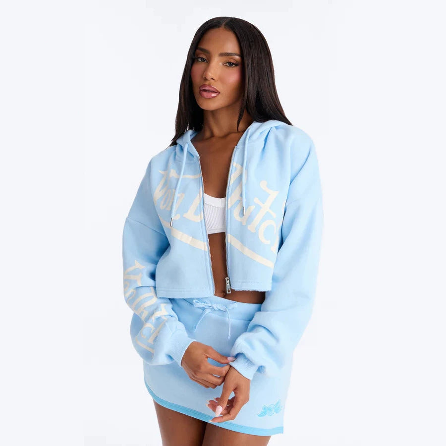 Women's Hooded Color-Block Dress Set