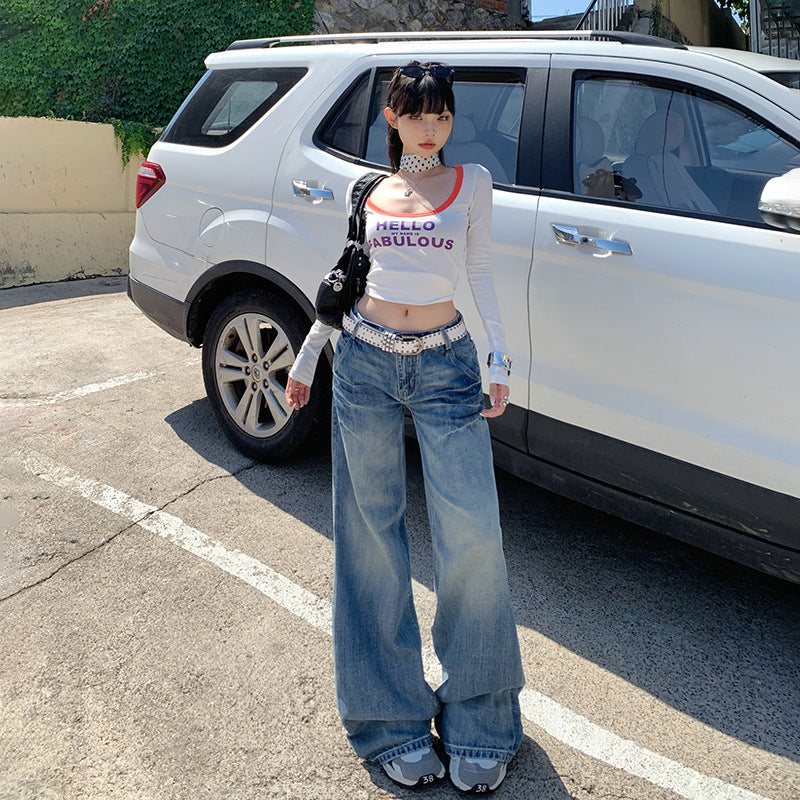 Retro Low-Waisted Bootcut Jeans for Women