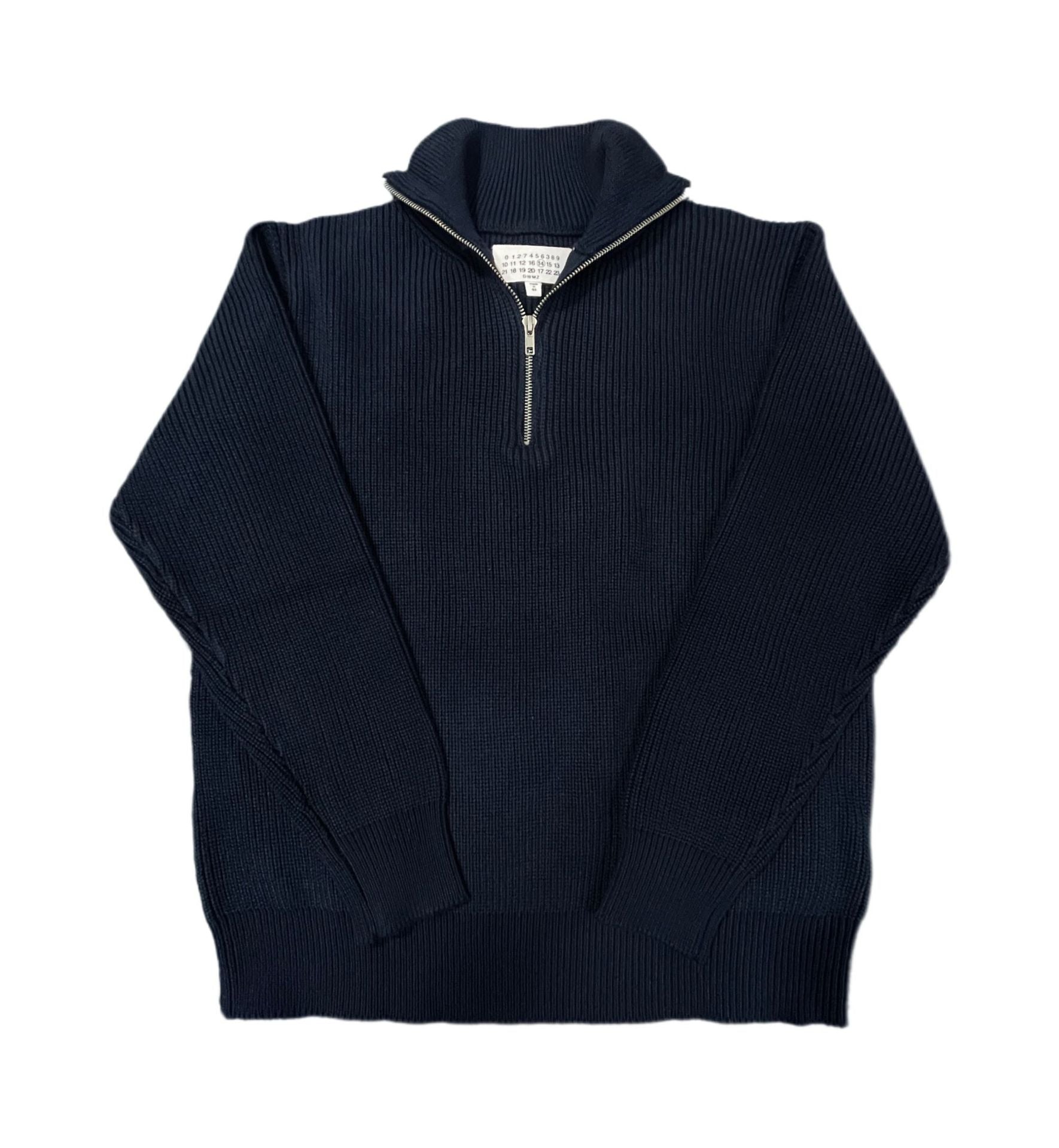 Half Zip Turtleneck Sweater Cotton Blend Loose Fit Top