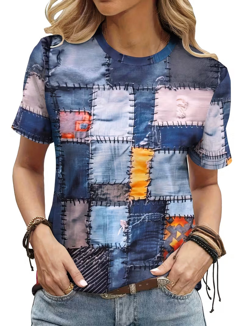 3D Digital Print Short-Sleeve Women's  T-Shirt
