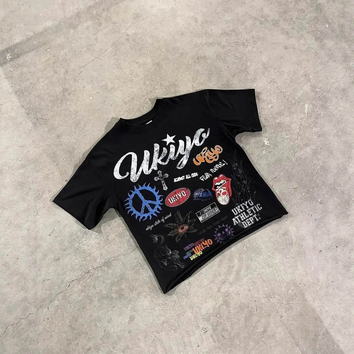 Graphic Print Cotton T-Shirt Oversized Casual Top