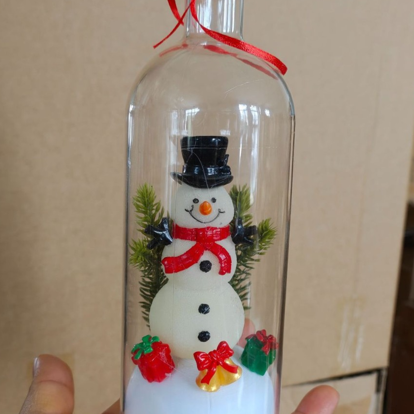 Christmas Tree Message Bottle with Recording