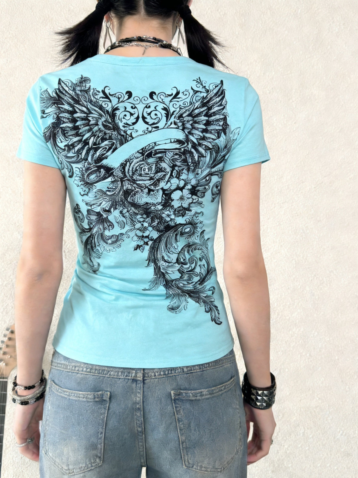 Vintage Print Slim Fit T-Shirt