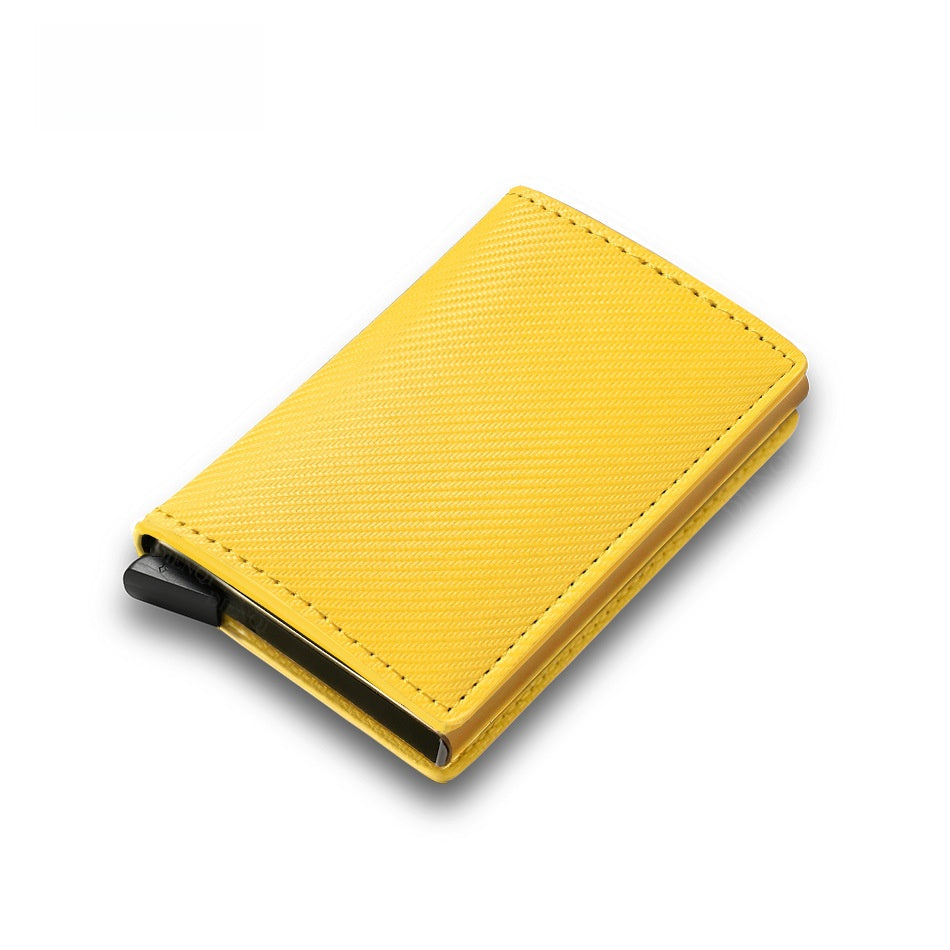 RFID Anti-Theft Automatic Pop-Up Card Holder Carbon Fiber Wallet