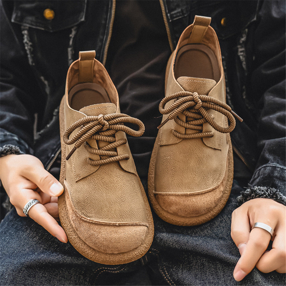 Mens Leather Casual Shoes Low Heel Comfort