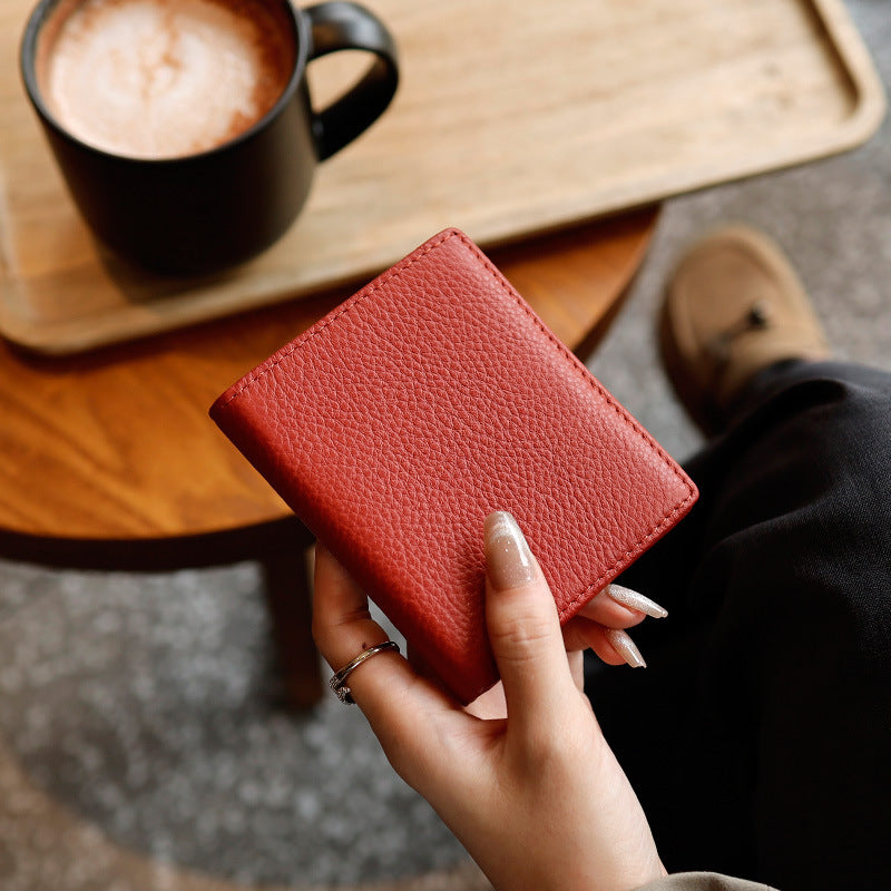 Genuine Leather Women Wallet with Magnetic Closure