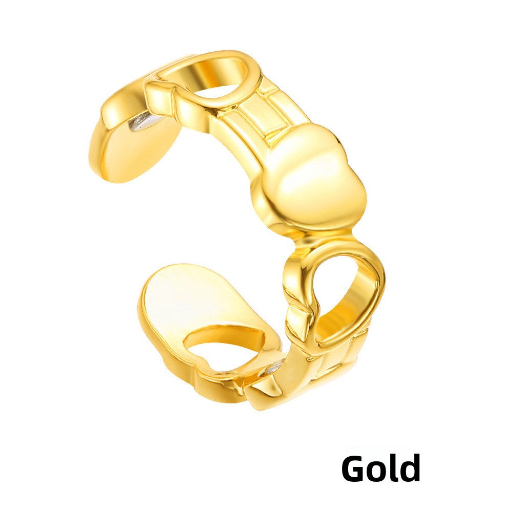 Retro Heart-Shaped Adjustable Unisex Ring