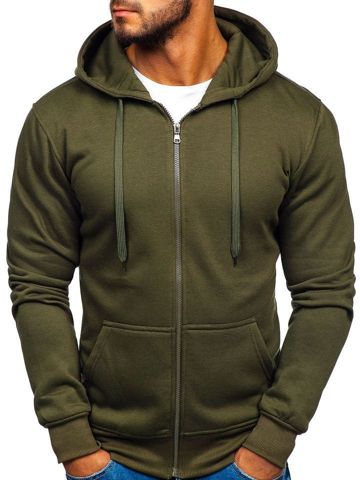 Mens Zip-Up Fleece Hoodie Sweatshirt