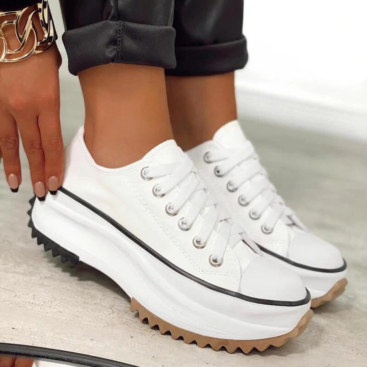 Women Low-Top Canvas Platform Shoes