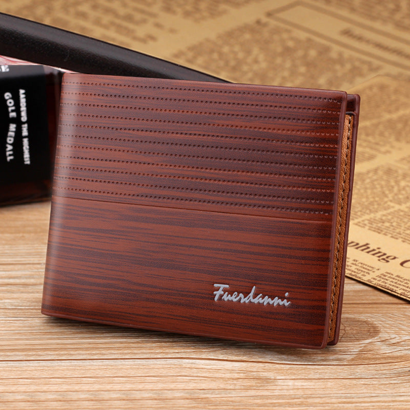 Mens Short Embossed PU Leather Wallet Multi Card Slot