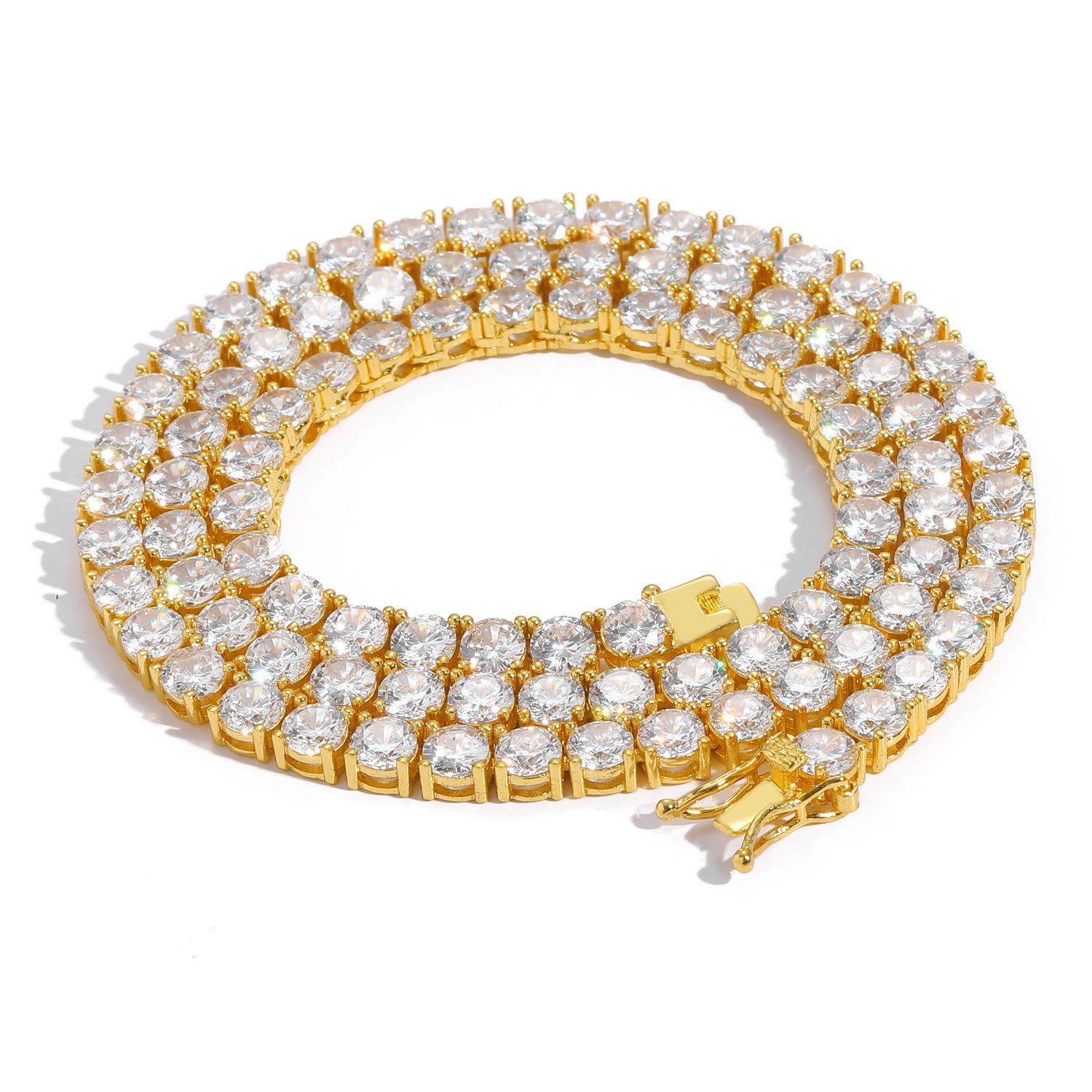 Hip Hop Tennis Chain 4mm Cubic Zirconia Full Diamond Bracelet Fashion Unisex Jewelry